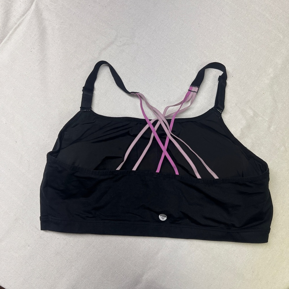 LIVI Active Black Sports Bra with Crossback Straps - Picture 2 of 2